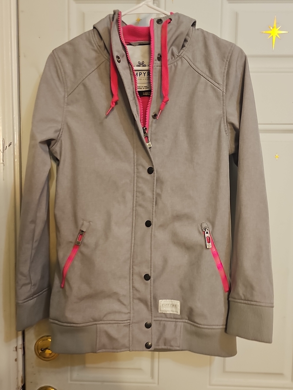 Empyre Grey Jacket with Pink Trim
